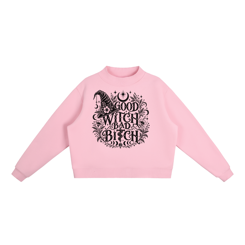 Essential Fleece Mock-Neck Crew Sweatshirt