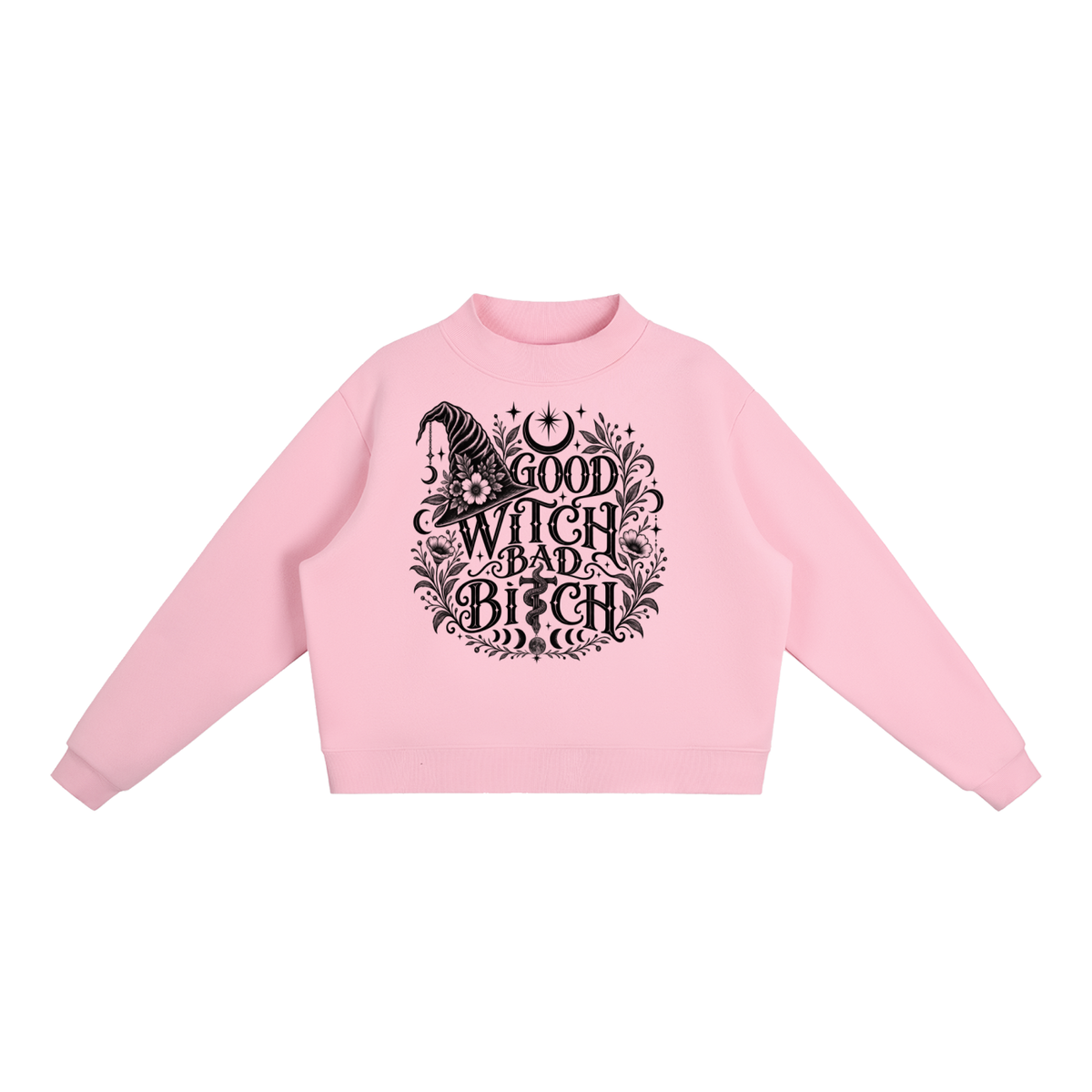 Essential Fleece Mock-Neck Crew Sweatshirt
