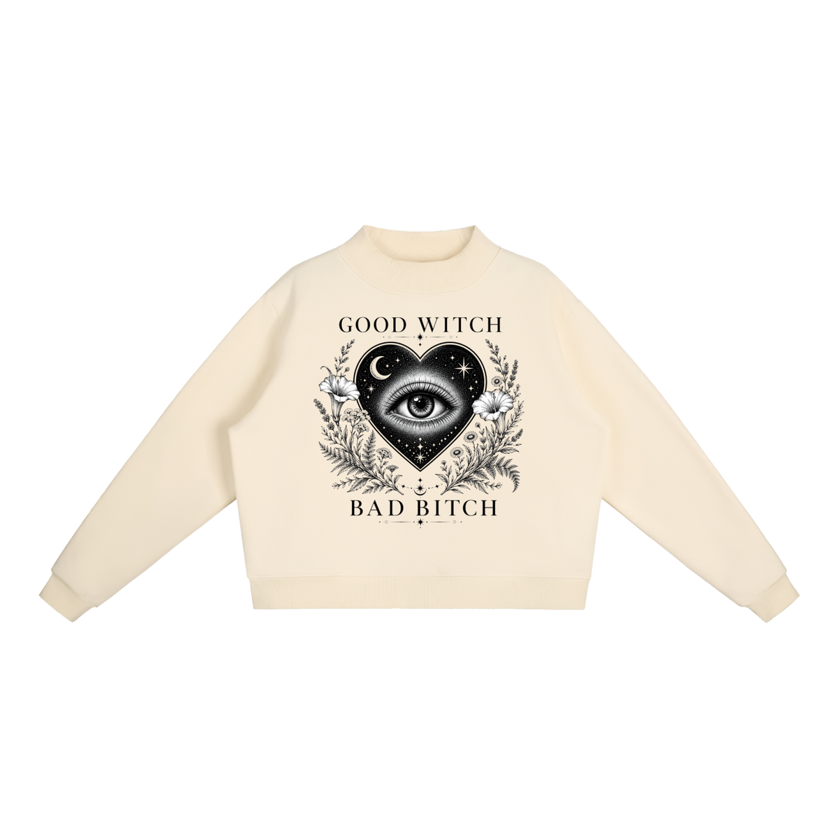 Essential Fleece Mock-Neck Crew Sweatshirt