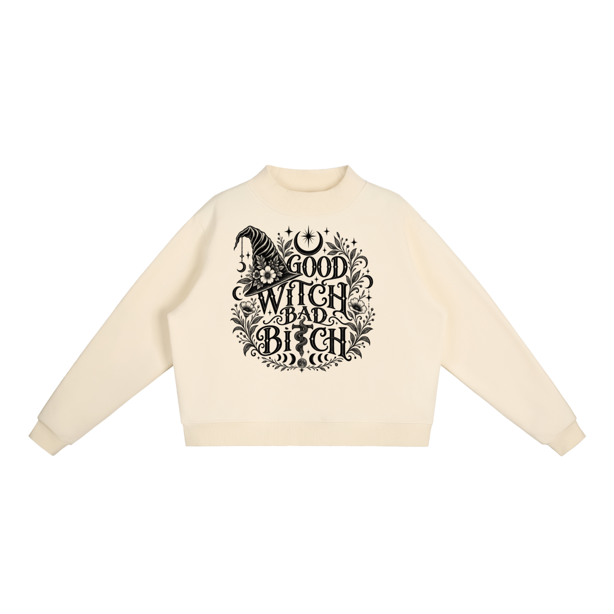 Essential Fleece Mock-Neck Crew Sweatshirt