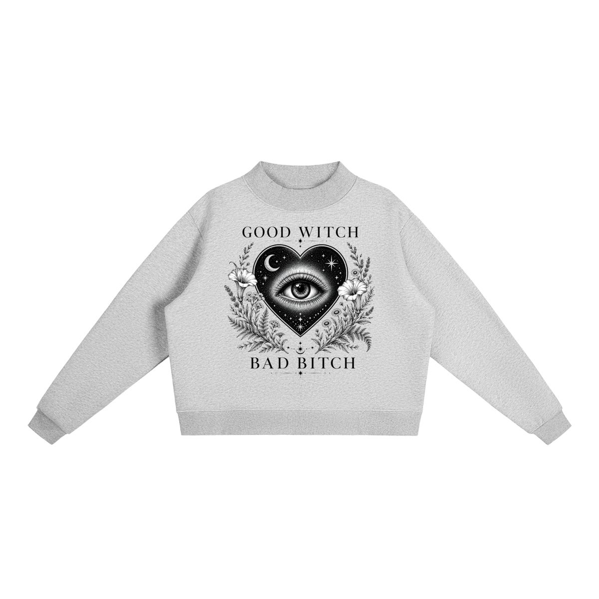 Essential Fleece Mock-Neck Crew Sweatshirt