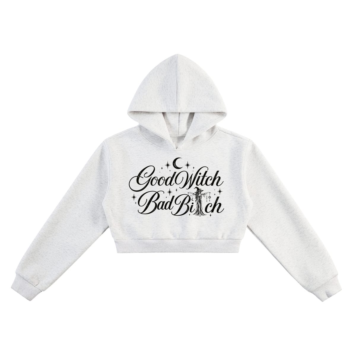 Good Witch Bad Bitch Essential Cropped Hoodie