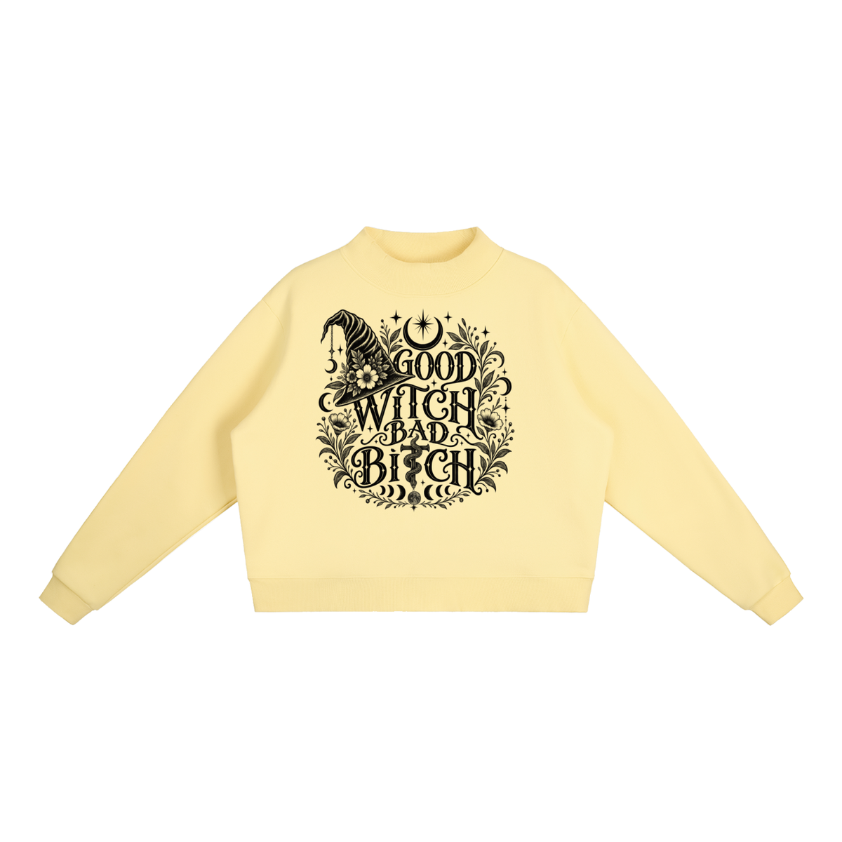 Essential Fleece Mock-Neck Crew Sweatshirt