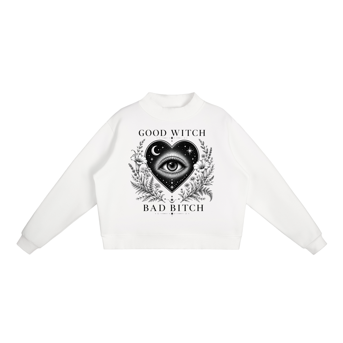 Essential Fleece Mock-Neck Crew Sweatshirt