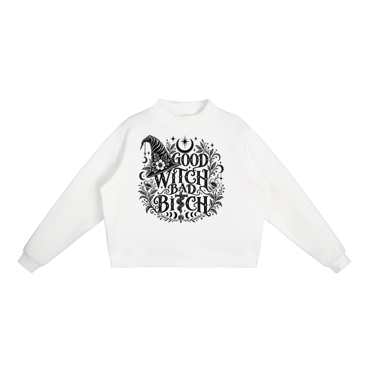 Essential Fleece Mock-Neck Crew Sweatshirt