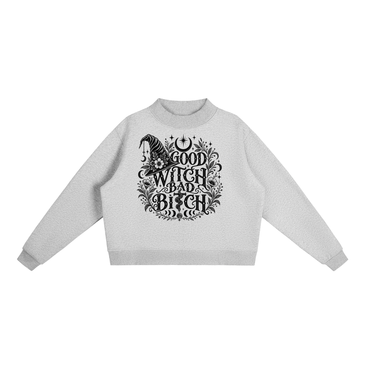 Essential Fleece Mock-Neck Crew Sweatshirt